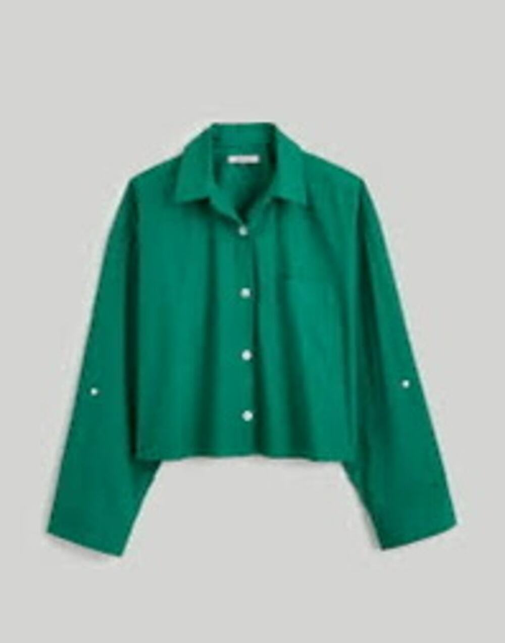 Madewell Straight-Hem Shirt featuring a relaxed cropped fit Size XS